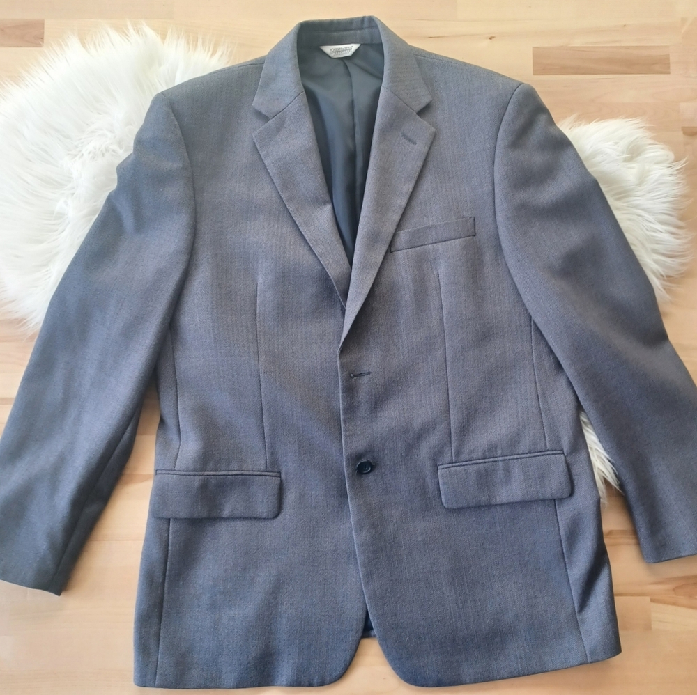 {Joseph & Feiss} 100% Wool Herringbone 2-Button Jacket